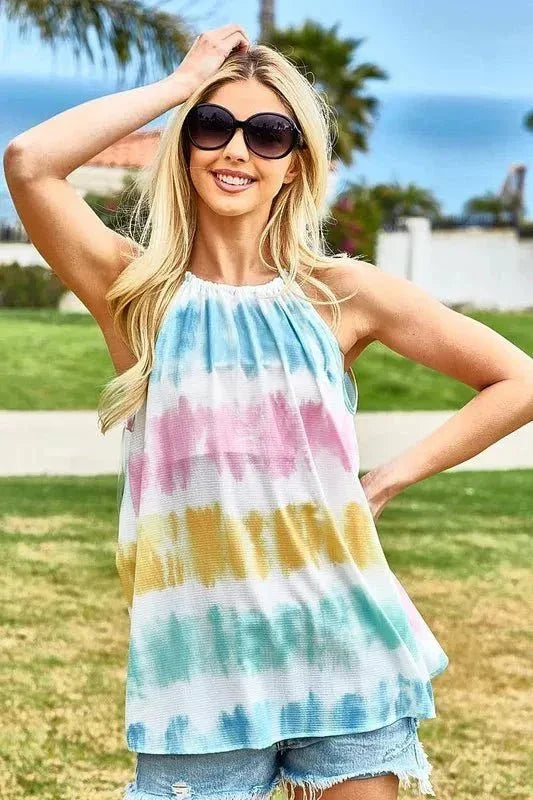BiBi Tie - Dye Halter Neck Top - VILLA FASHION